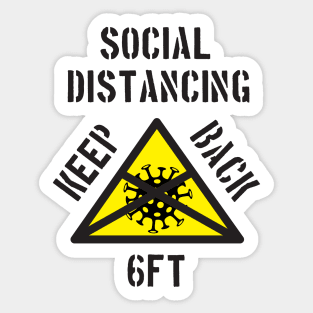 Social Distancing Keep Back 6ft Sticker